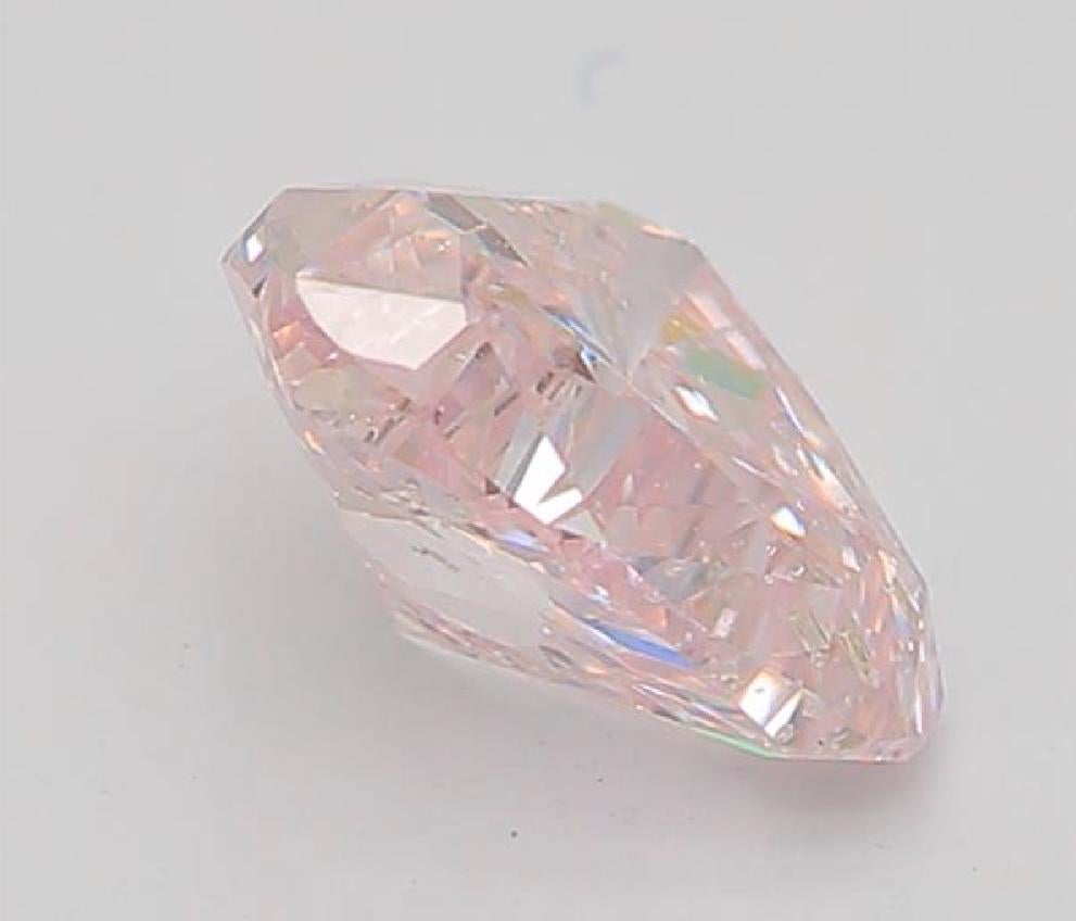 Women's or Men's GIA Certified 0.58 Carat Light Pink I1 Clarity Diamond For Sale