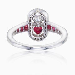 GIA Certified 0.58 Carat Ruby Burmese No Heat Pigeon Blood and Diamond Ring