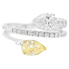 Anello con diamante certificato GIA da 0,59/0,56 carati, di colore giallo chiaro e chiarezza G VVS1/VS1