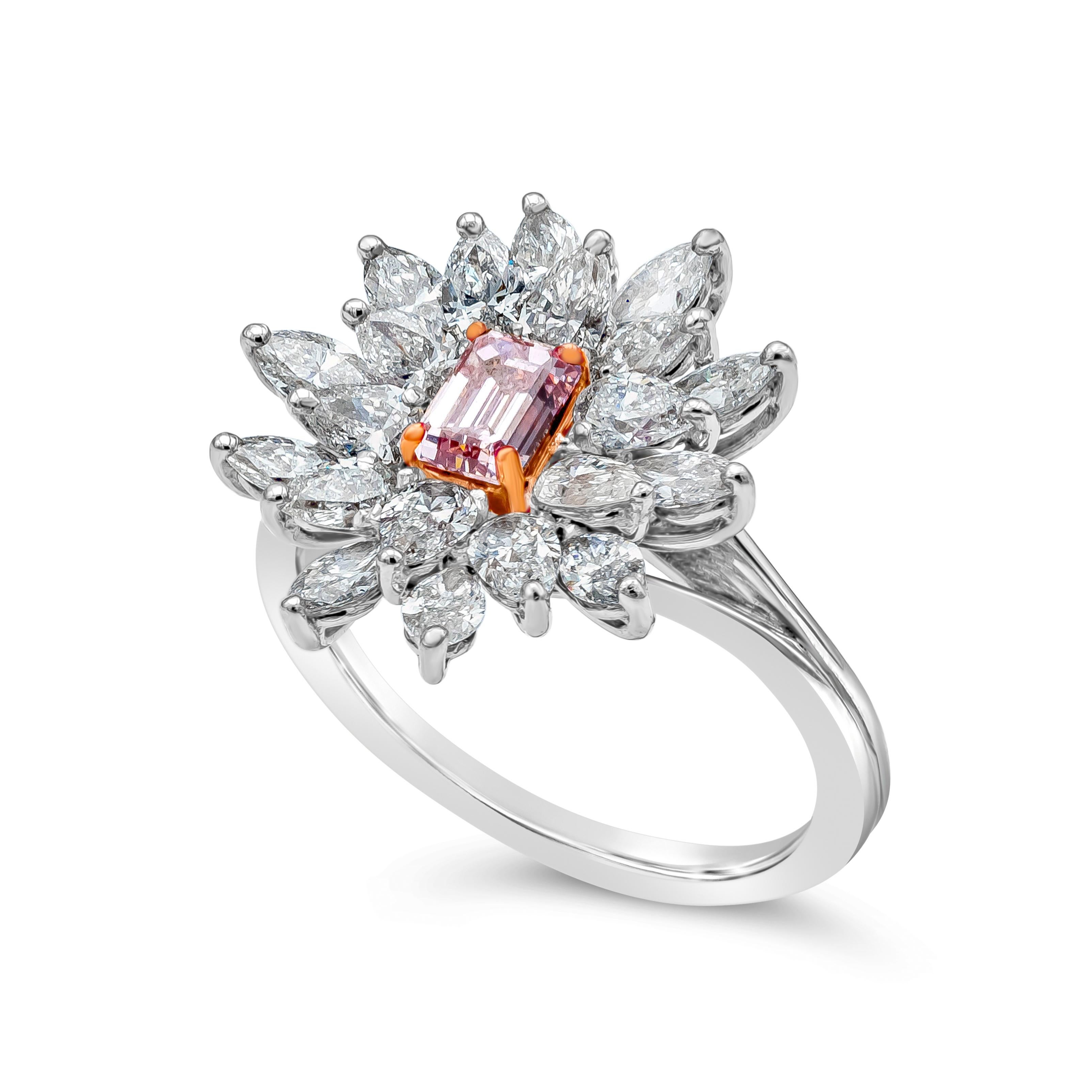 pink diamond cluster ring