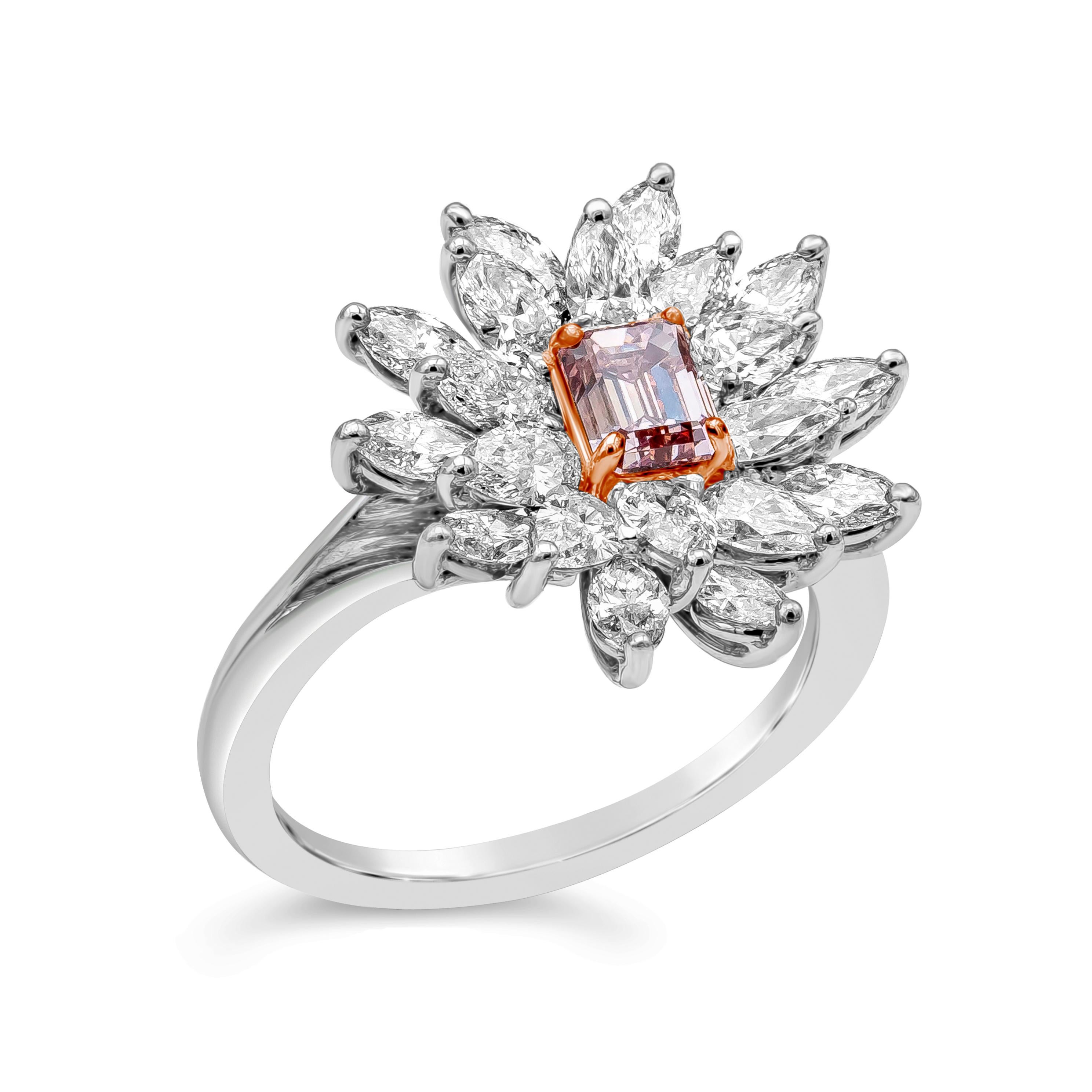 Verlobungsring mit GIA-zertifiziertem 0,59 Karat intensiv rosa Fancy-Diamant im Zustand „Neu“ im Angebot in New York, NY