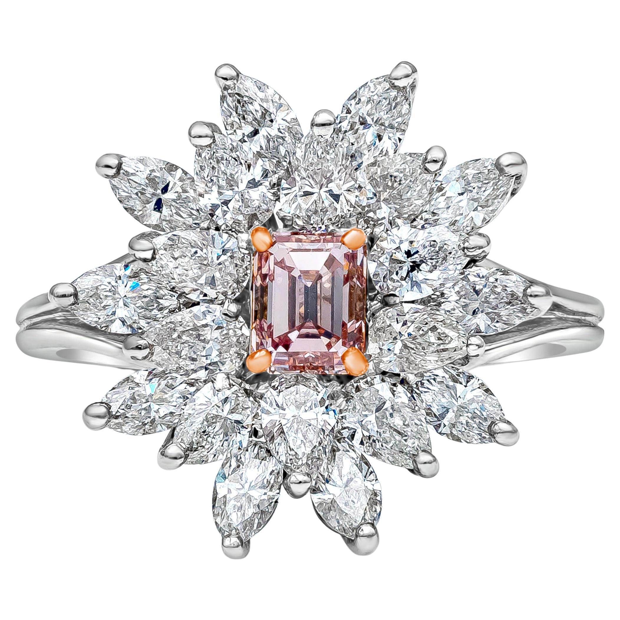 GIA Certified 0.59 Carat Fancy Intense Pink Diamond Engagement Ring