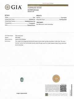 Natural Green Mozambique Paraiba Tourmaline Stone 0.59 carats with GIA Report