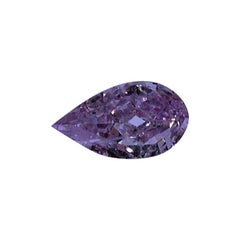 GIA Certified 0.59 Carat Pear Shape Natural Fancy Purple Pink Diamond