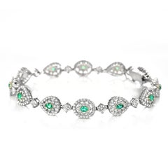 GIA Certified 0.59 Carats Brazilian Paraiba & Diamond Bracelet Made in Platinum