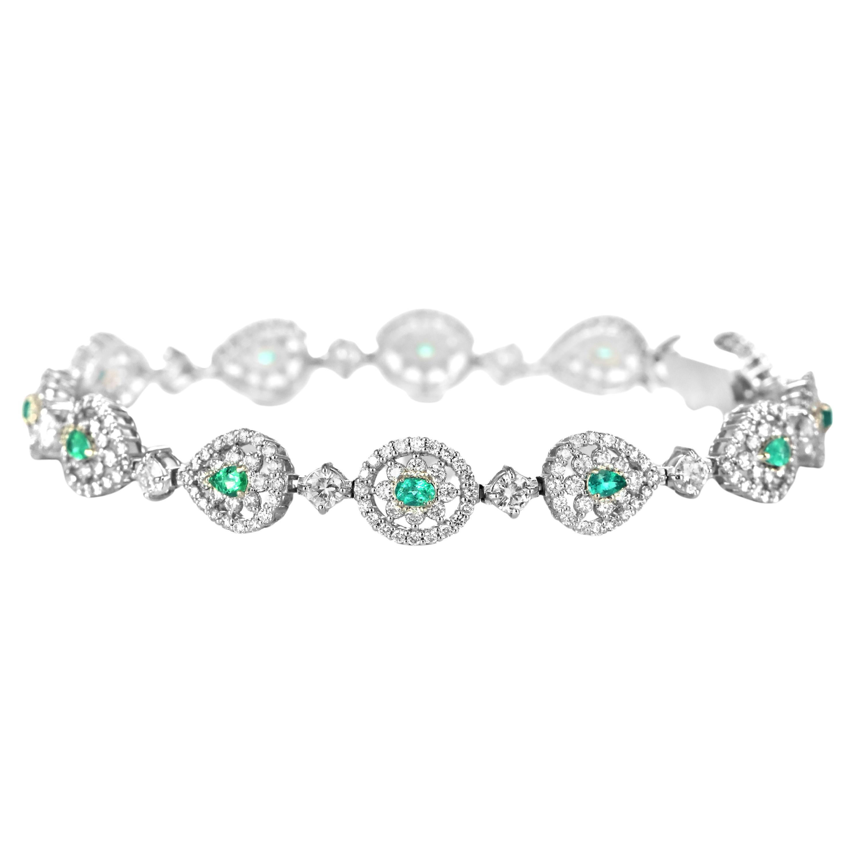 GIA-zertifiziertes 0,59 Karat brasilianisches Paraiba- und Diamantarmband aus Platin