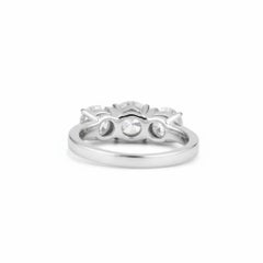 GIA Certified 0.5ct Natural Diamond Three Stone Engagement Ring - 18K White Gold