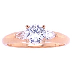 GIA Certified 0.60 Carat Diamonds Rose Gold Solitaire Ring
