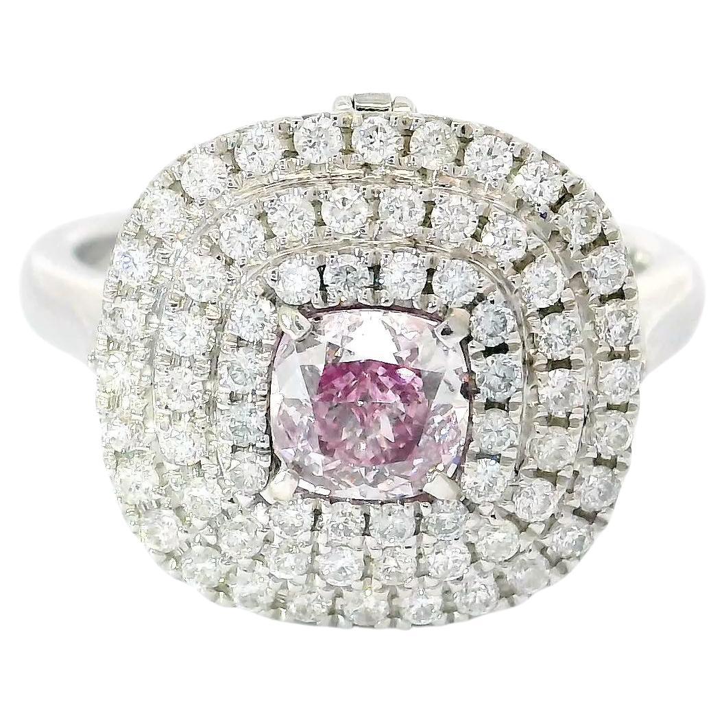 GIA Certified 0.60 Carat Faint Pink VVS2 Clarity Diamond Ring