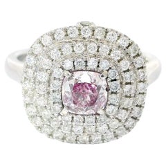 GIA Certified 0.60 Carat Faint Pink VVS2 Clarity Diamond Ring
