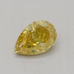 GIA Certified 0.60 Carat Fancy Intense Yellow SI2 Clarity Diamond