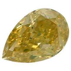 GIA Certified 0.60 Carat Fancy Intense Yellow SI2 Clarity Diamond