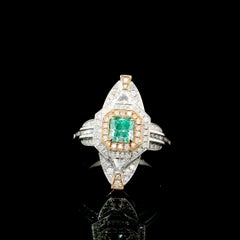 GIA Certified 0.60 Carat Fancy Light Green Diamond Ring