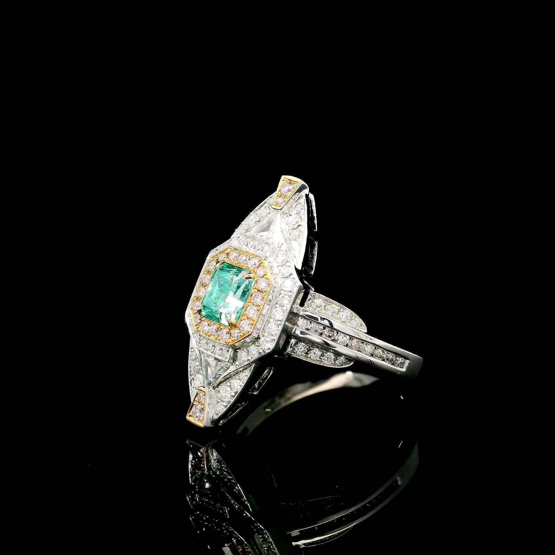 Bague en diamant vert clair fantaisie de 0,60 carat certifié par le GIA Neuf - En vente à บางรัก, TH