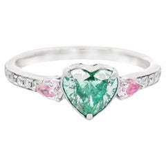 GIA Certified 0.60 Carat Very Light Green Yellow SI2 Clarity Diamond Ring