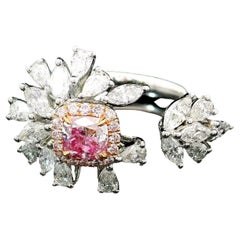 GIA Certified 0.60 Carat Very Light Pink SI1 Clarity Diamond Ring