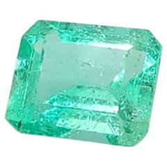 Smeraldo colombiano certificato GIA da 0,60ct, taglio quadrato, Unisex, 1990