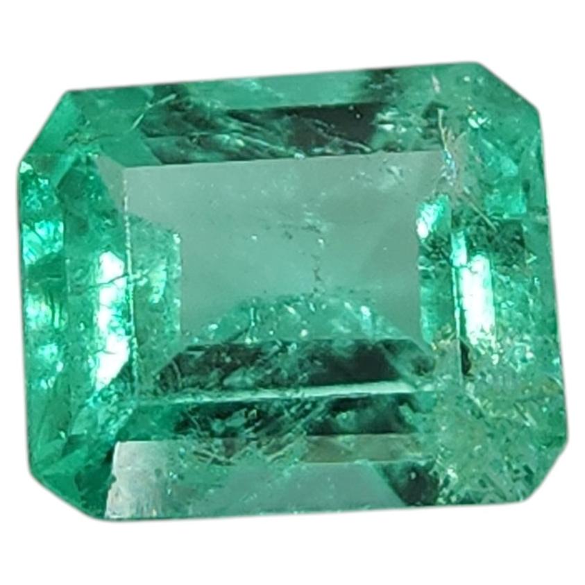 Émeraude colombienne certifiée GIA de 0,60ct, taille carrée, unisexe, 1990 en vente