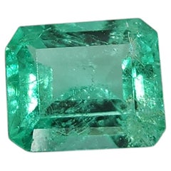 Smeraldo colombiano certificato GIA da 0,60ct, taglio quadrato, Unisex, 1990