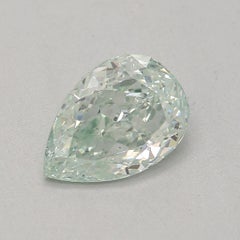 GIA Certified 0.61 Carat Fancy Bluish Green SI1 Clarity Diamond