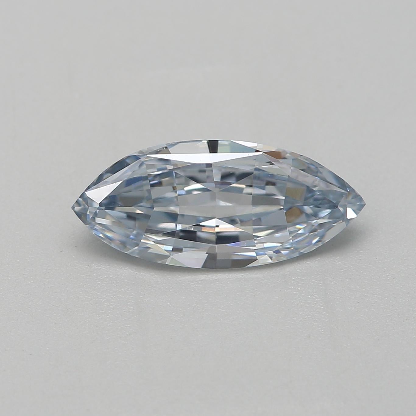 Women's or Men's GIA Certified 0.61 Carat Fancy Intense Blue VS1 Clarity Diamond For Sale