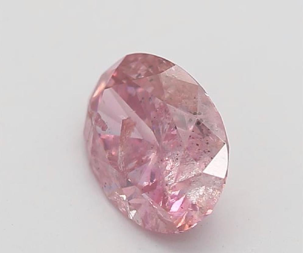 Taglio ovale GIA Certificato 0,61 Carati Fancy Intense Purplish Pink Diamond in vendita