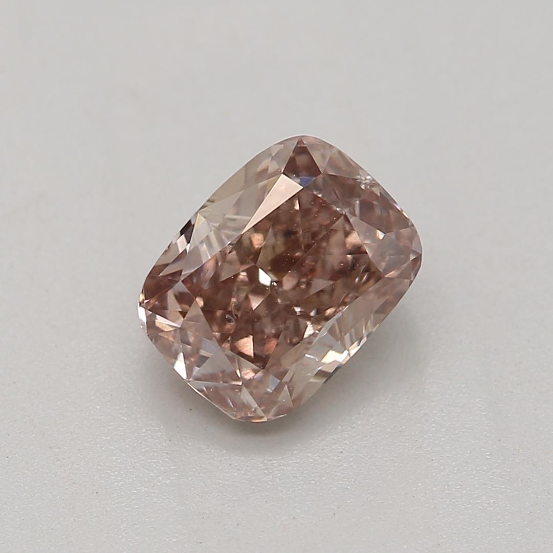 Certificate: GIA 
Report Number: 2438421647
Shape And Cut: Cushion
Carat Weight: 0.61 carat
Measurements: 5.39 x 4.15 x 3.04 mm
Color Grade: Fancy Pinkish Brown

FEATURES OF THE DIAMOND:

This fancy pinkish brown diamond is a rare and stunning