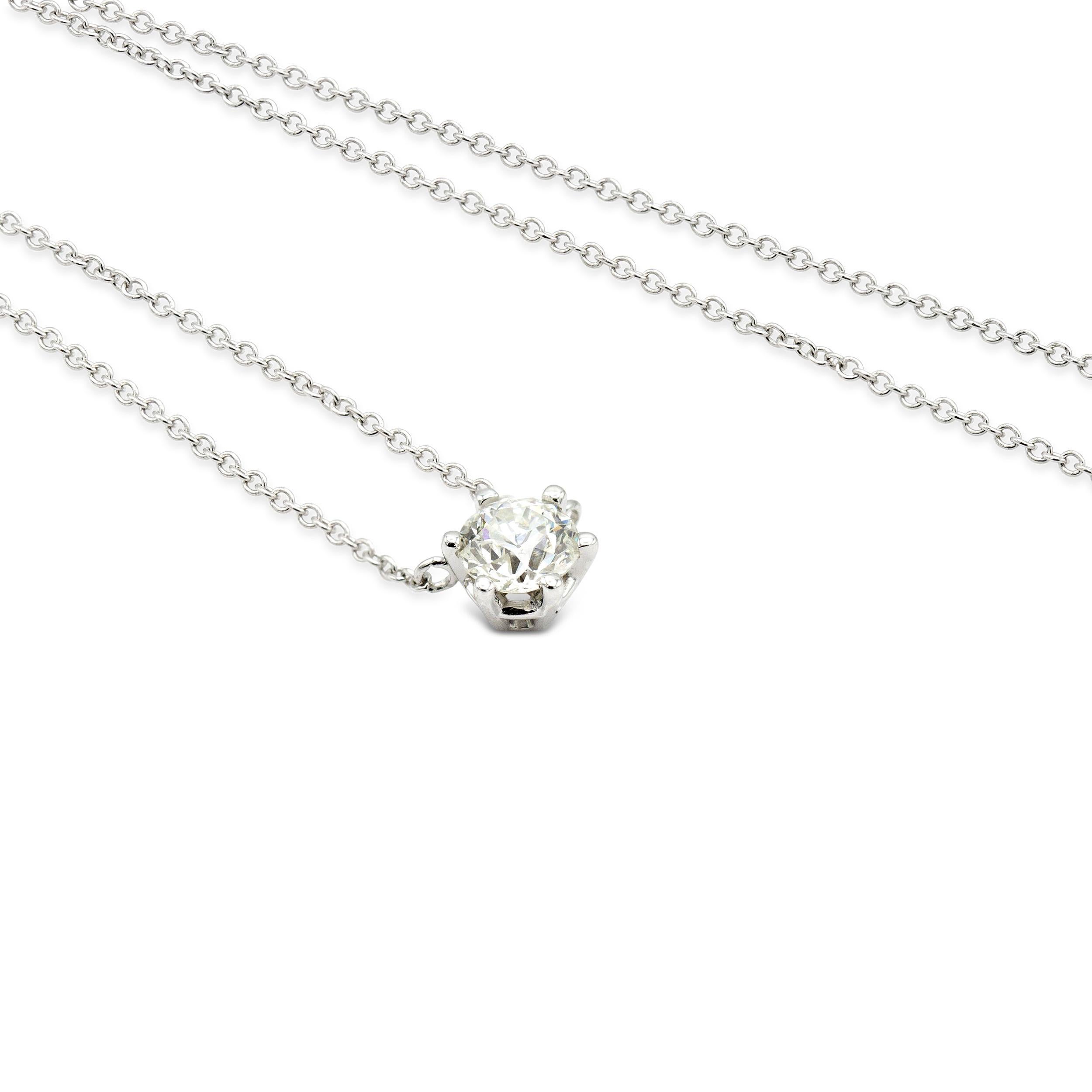 GIA-zertifiziert 0,61 Karat Diamant-Anhänger I I1 aus Platin (Alteuropäischer Schliff)