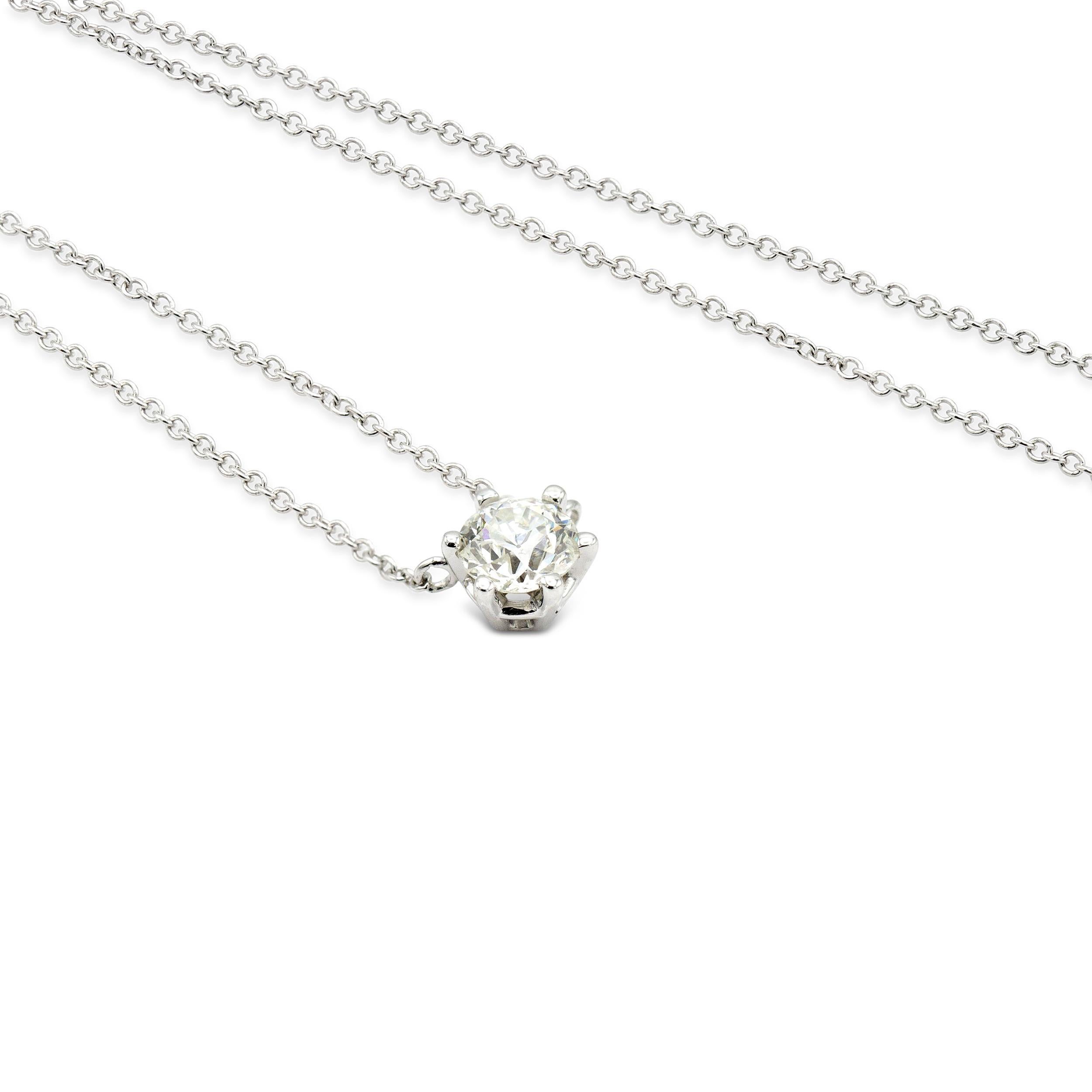 Taille vieille Europe Certifié GIA 0,61 ct. Pendentif en platine avec diamants I I1 en vente