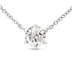 Certifié GIA 0,61 ct. Pendentif en platine avec diamants I I1