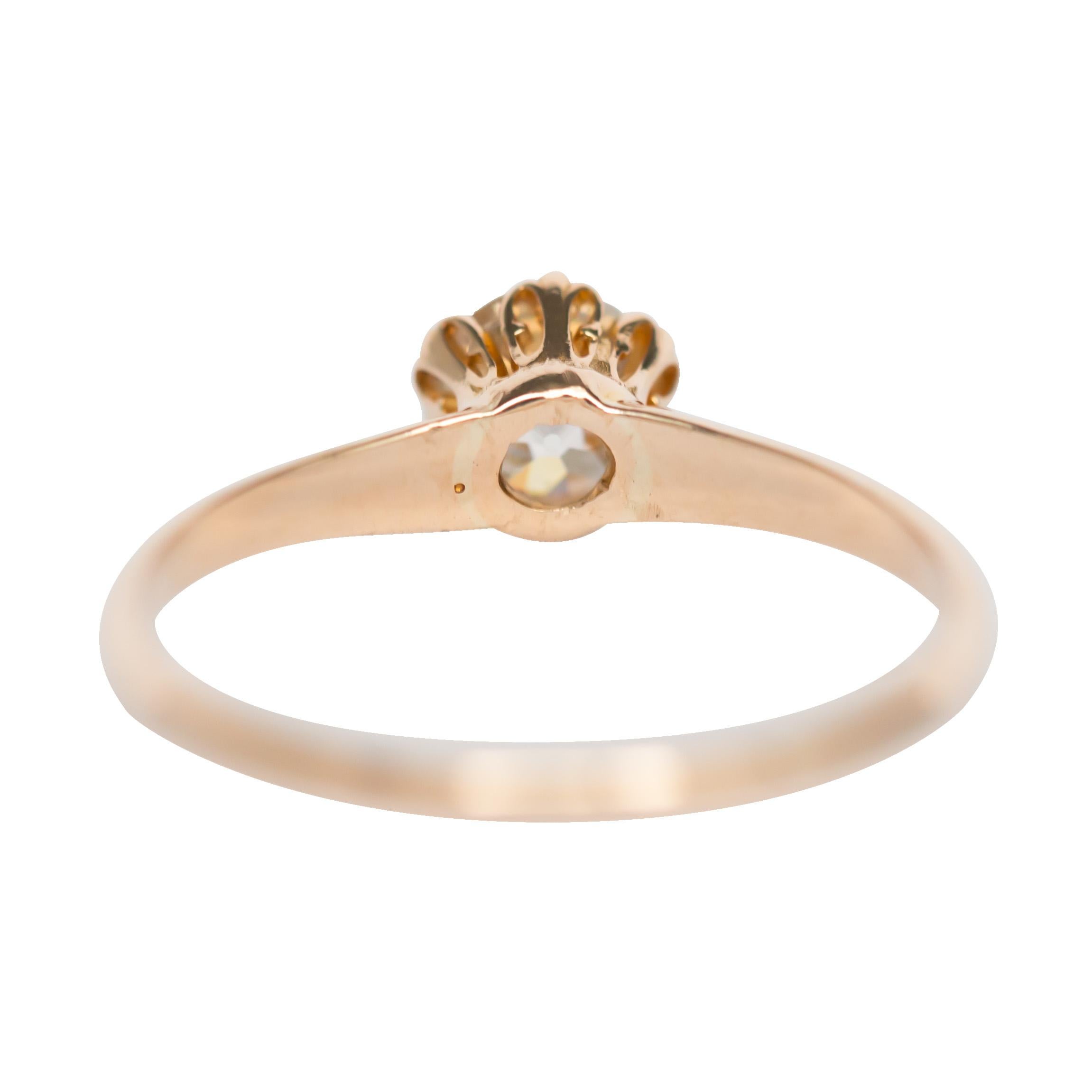 GIA Certified 0.62 Carat Diamond Yellow Gold Engagement Ring In Good Condition In Atlanta, GA