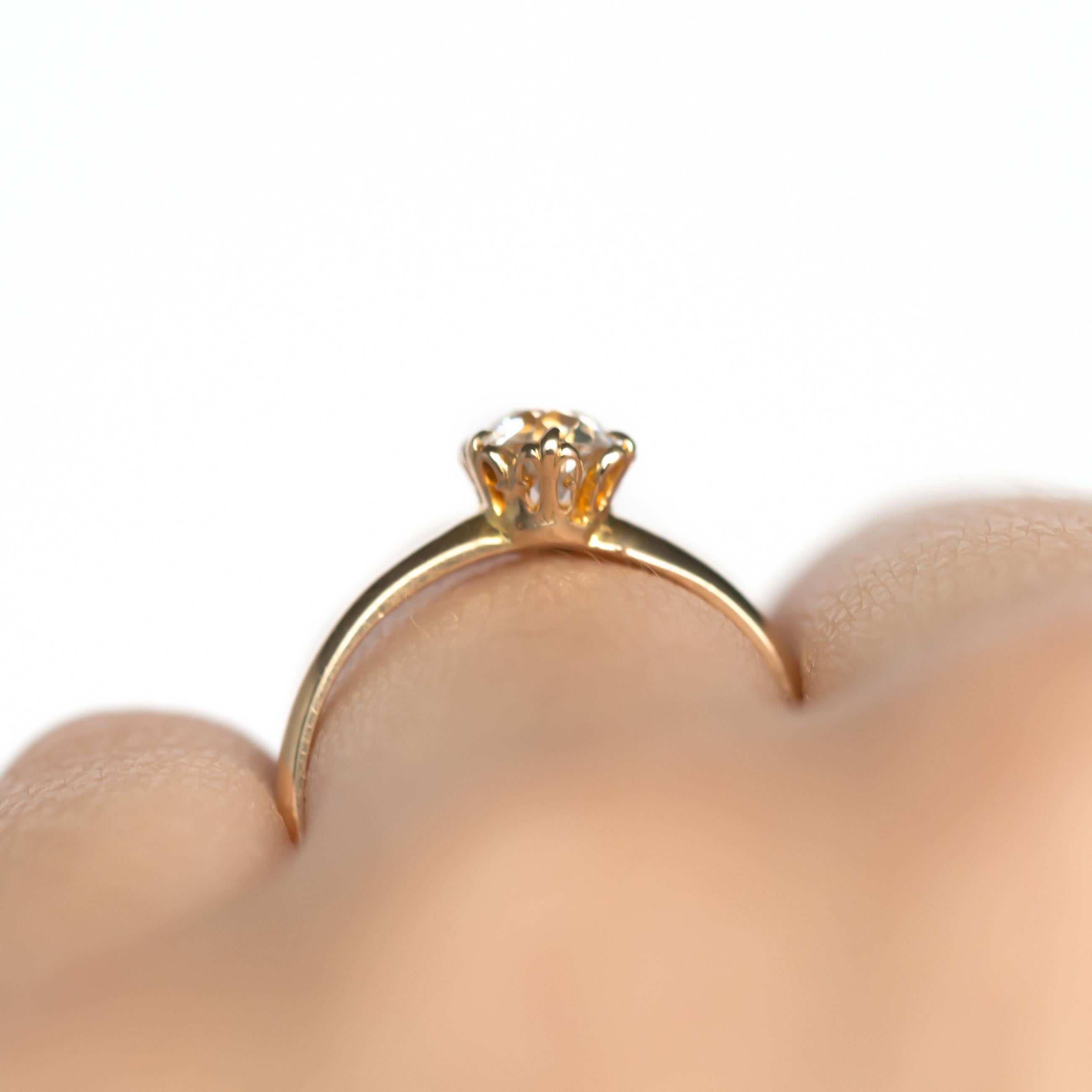 GIA Certified 0.62 Carat Diamond Yellow Gold Engagement Ring 3