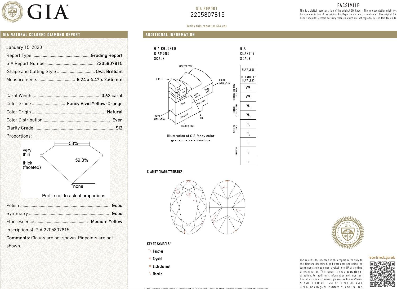 GIA Certified 0.62 Carat Natural Vivid Orange Diamond Halo Ring In New Condition For Sale In New York, NY