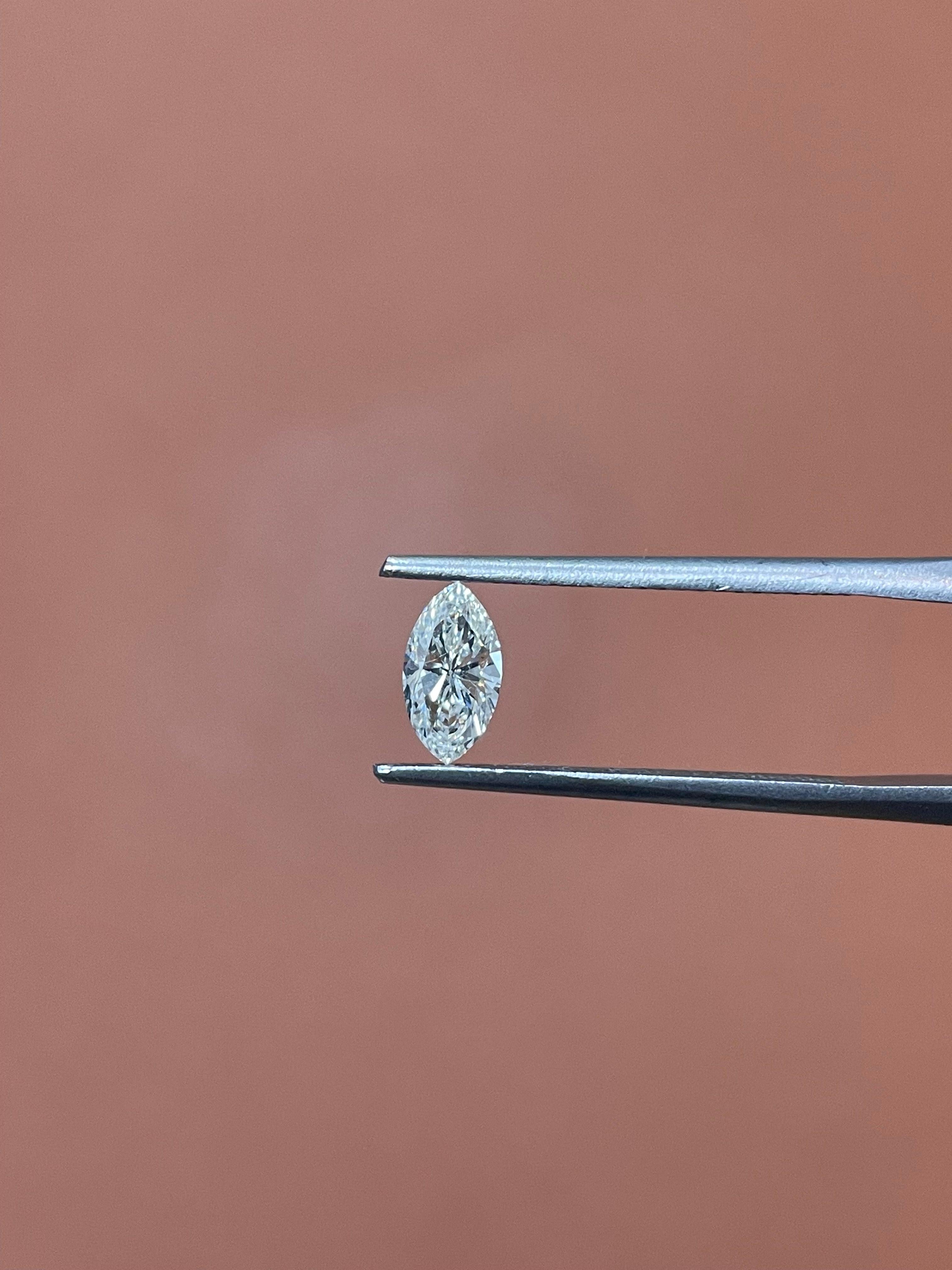 Marquise Cut GIA Certified 0.62CT J SI1 Marquise Diamond For Sale