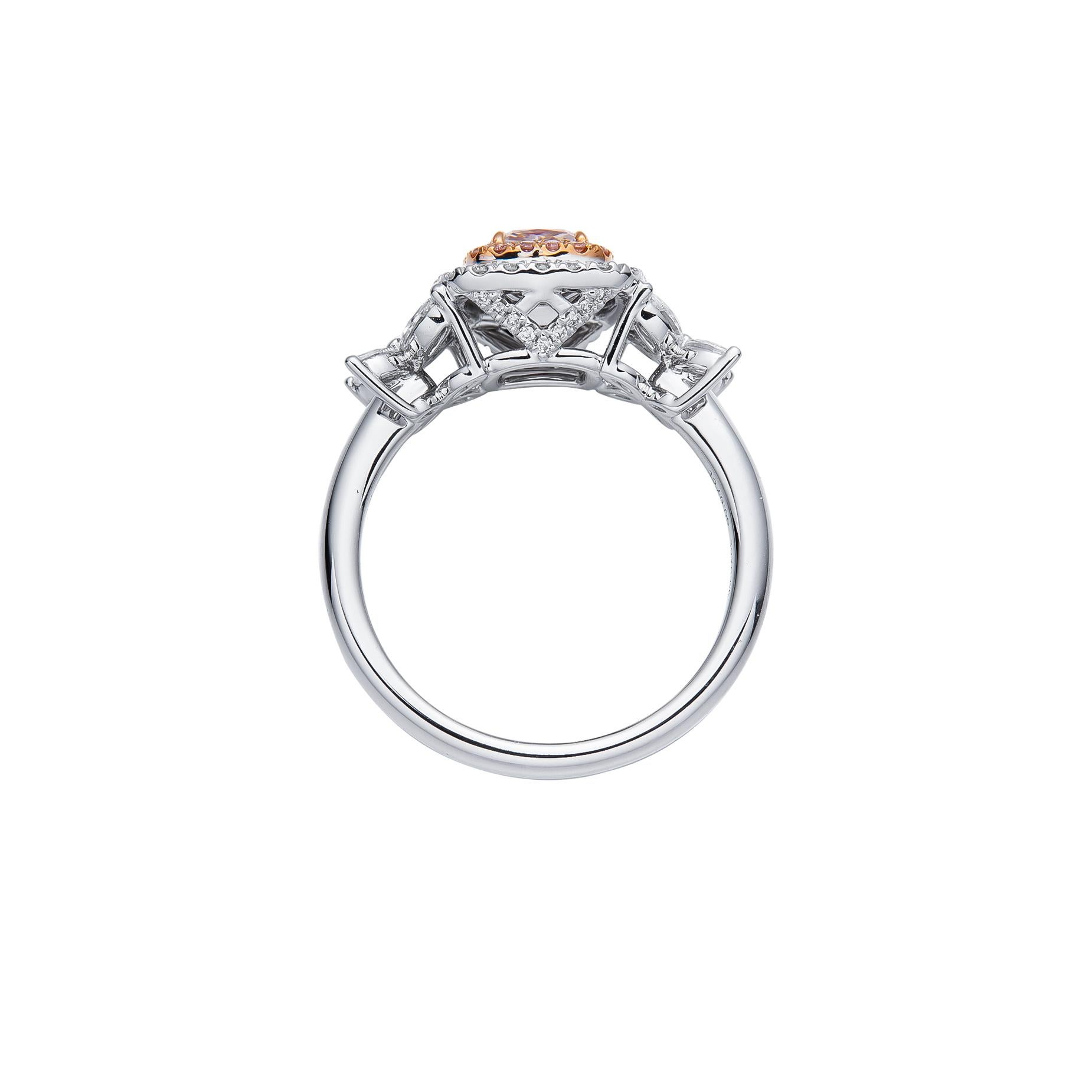 GIA-zertifiziert, 0,62ct Light Pinkish Brown Natural Diamond Verlobungsring (Zeitgenössisch) im Angebot