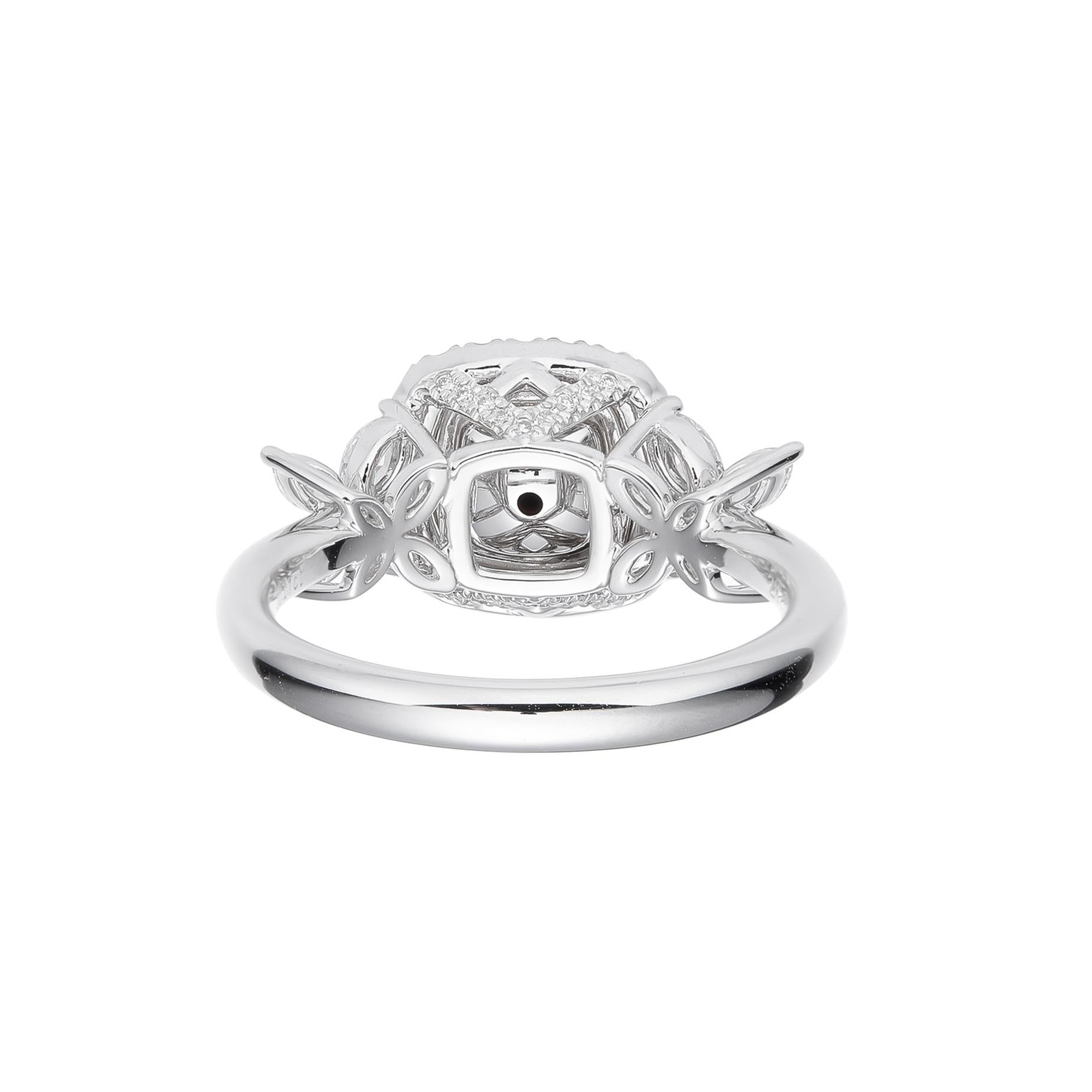 GIA-zertifiziert, 0,62ct Light Pinkish Brown Natural Diamond Verlobungsring (Kissenschliff) im Angebot