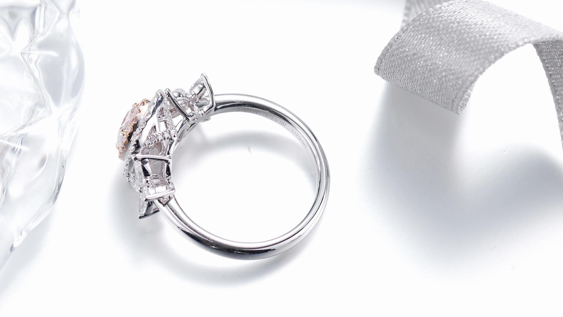 GIA-zertifiziert, 0,62ct Light Pinkish Brown Natural Diamond Verlobungsring Damen im Angebot