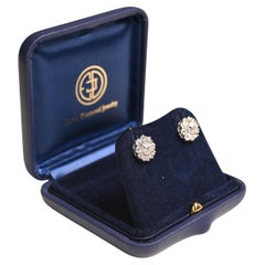 Old Euro-Cut Diamond Earrings (GIA Approx 0.60-Carats and 0.65-Carats), Platinum