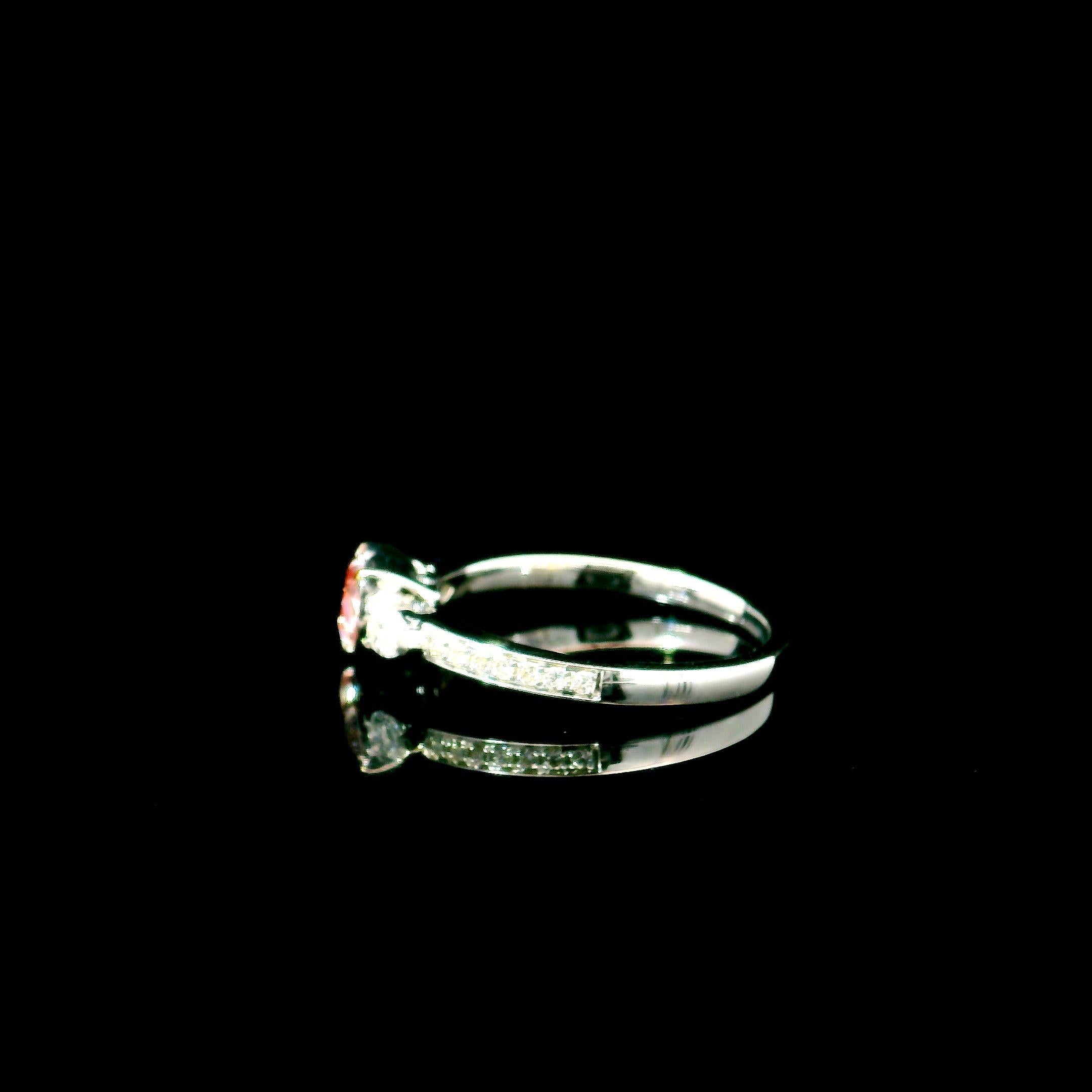 GIA Certified 0.64 Carat Fancy Pink Diamond Ring For Sale 1