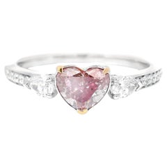 GIA Certified 0.64 Carat Fancy Pink Diamond Ring