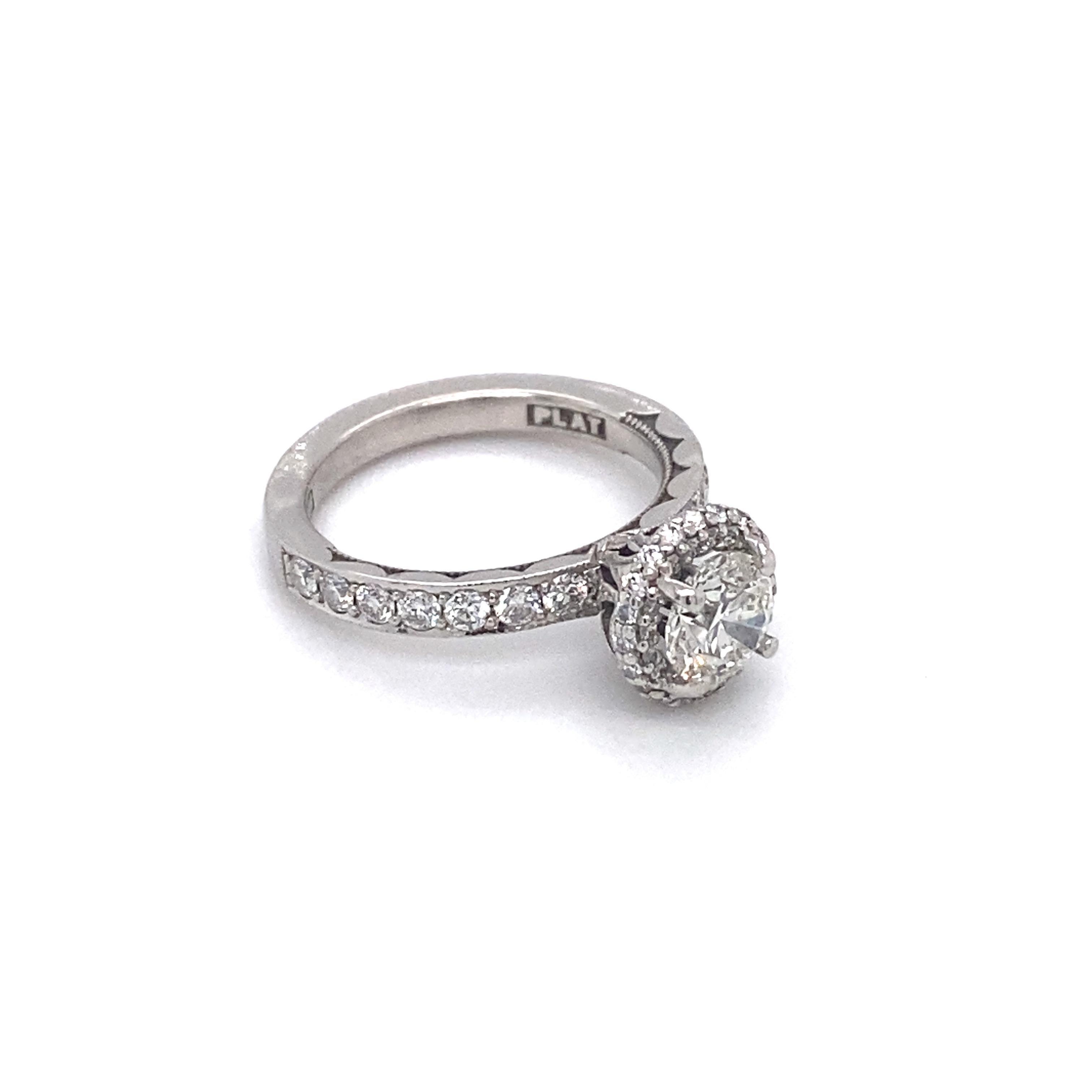 Modern GIA Certified 0.65 Carat Diamond Tacori Engagement Ring in Platinum