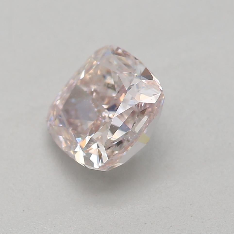 Cushion Cut GIA Certified 0.65 Carat Fancy Light Pink SI2 Clarity Diamond For Sale