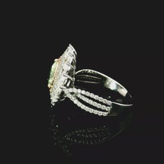 GIA Certified 0.65 Carat Fancy Yellowish Green I1 Clarity Diamond Ring