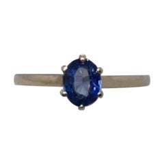 GIA Certified 0.65 Carat Untreated Ceylon Blue Sapphire Gold Solitaire Ring