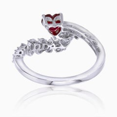 GIA Certified 0.66 Carat Ruby Burmese No Heat Pigeon Blood and Diamond Ring