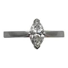 GIA Certified 0.67 Carat E VS2 Marquise Diamond Engagement Ring in Platinum