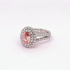 GIA Certified 0.67 Carat Fancy Intense Pink Diamond Ring