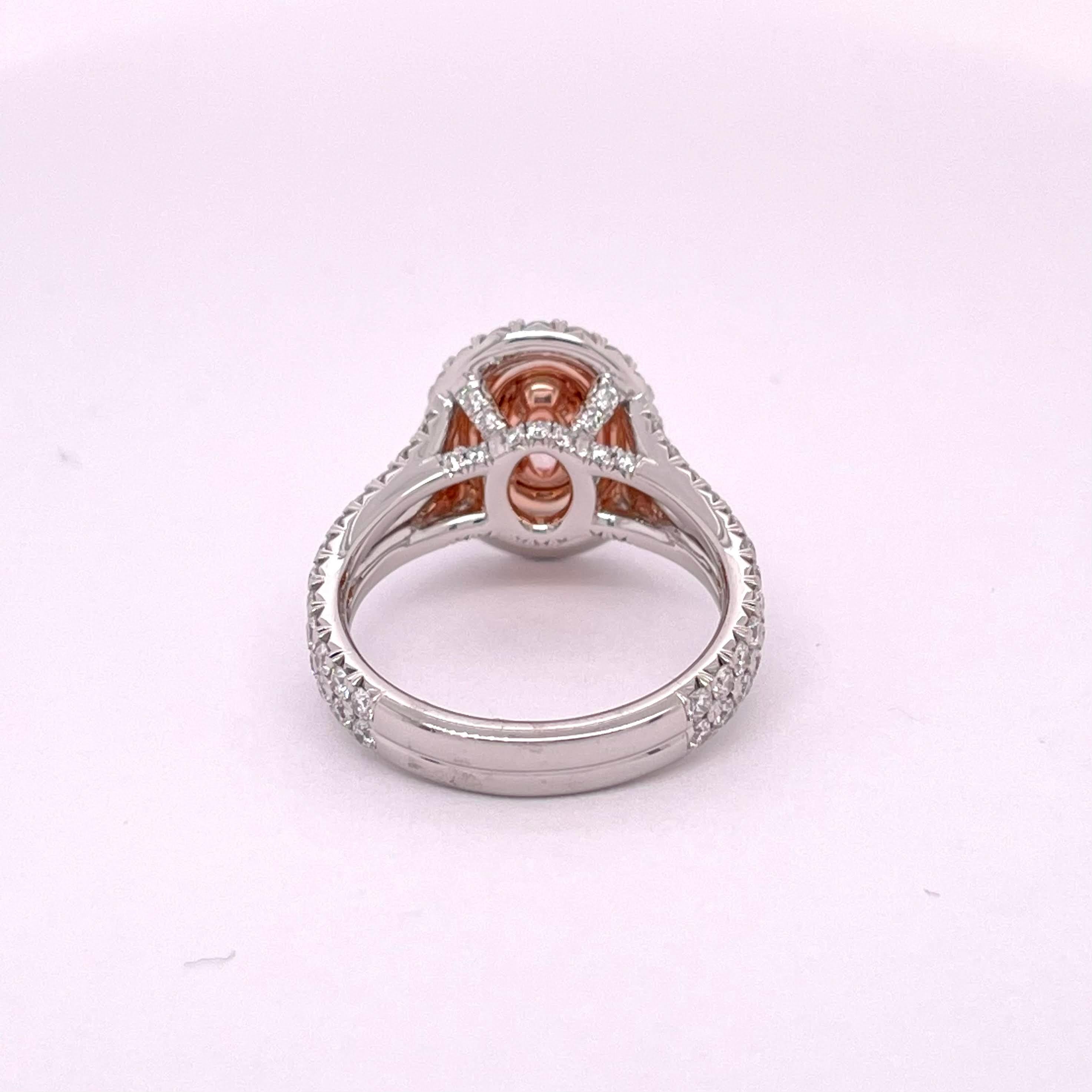 GIA Certified 0.67 Carat Fancy Intense Pink Diamond Ring In New Condition For Sale In LA, CA