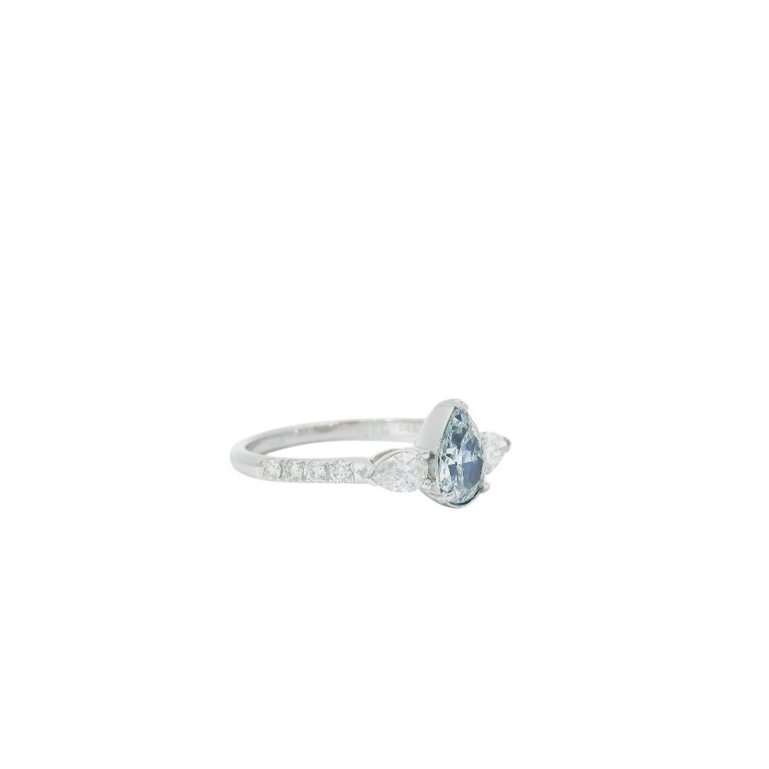 da uomo o donna Anello con diamante certificato GIA da 0,67 carati di colore blu molto chiaro (indeterminato) con purezza SI1 in vendita