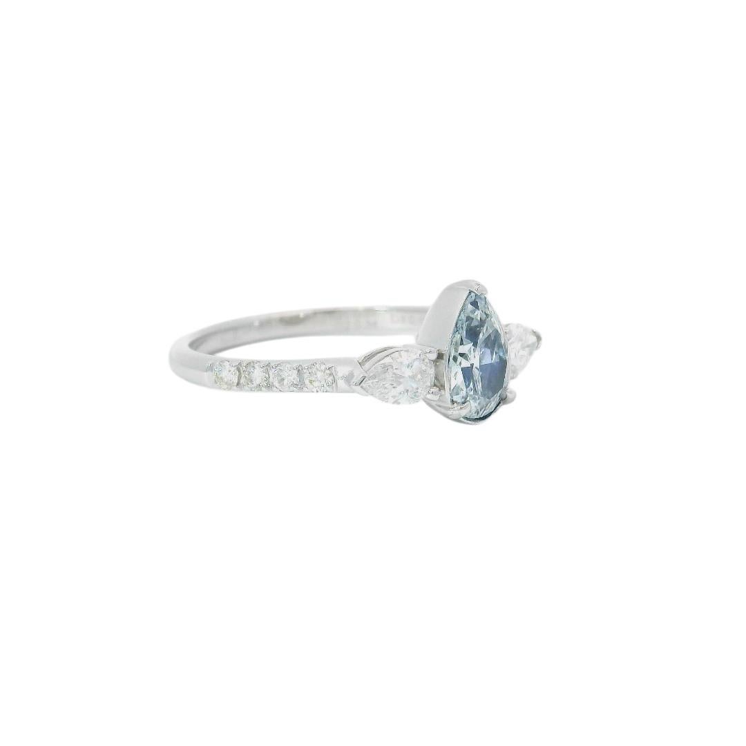 Anello con diamante certificato GIA da 0,67 carati di colore blu molto chiaro (indeterminato) con purezza SI1 in vendita 2